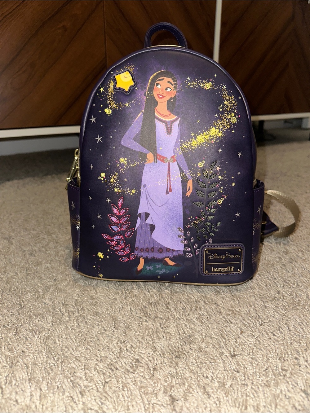 Loungefly Purple Enchanted Princess Backpack with Gold Accents plus shipping